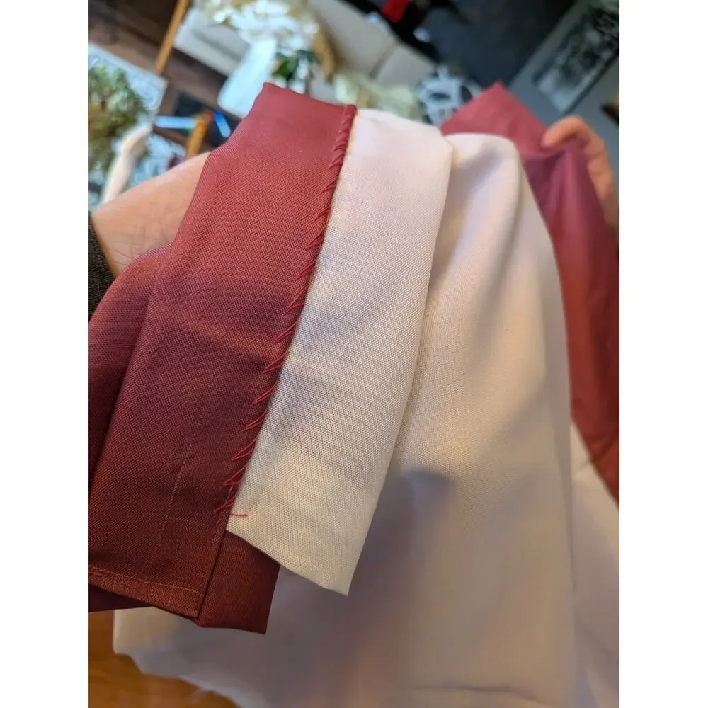 Handmade Burgundy Sheers 4 lined panels 50x 44 each